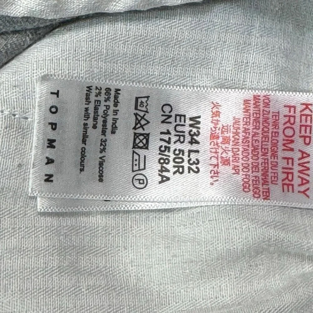 Grey and white striped straight-leg trousers with elasticated waist and drawstri - Picture 8 of 9